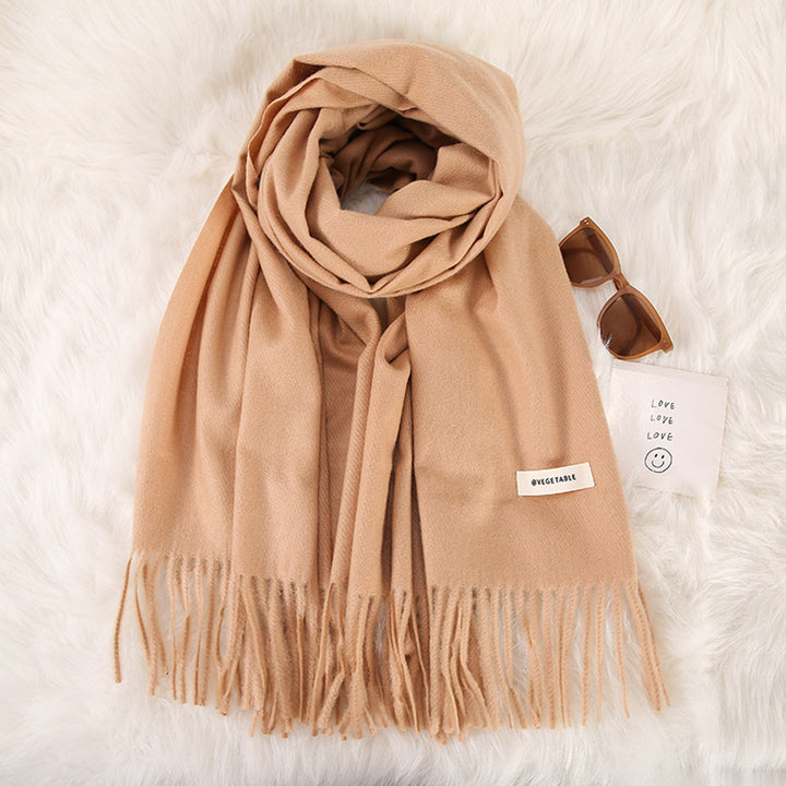 Women's Fashionable All-match Cashmere Tassel Double-sided Scarf-Scarves & Wraps-Zishirts