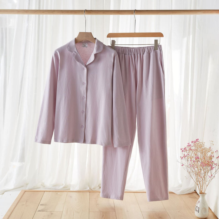 Pure Cotton Home Wear Couple Long-sleeved Trousers-Suits & Sets-Zishirts