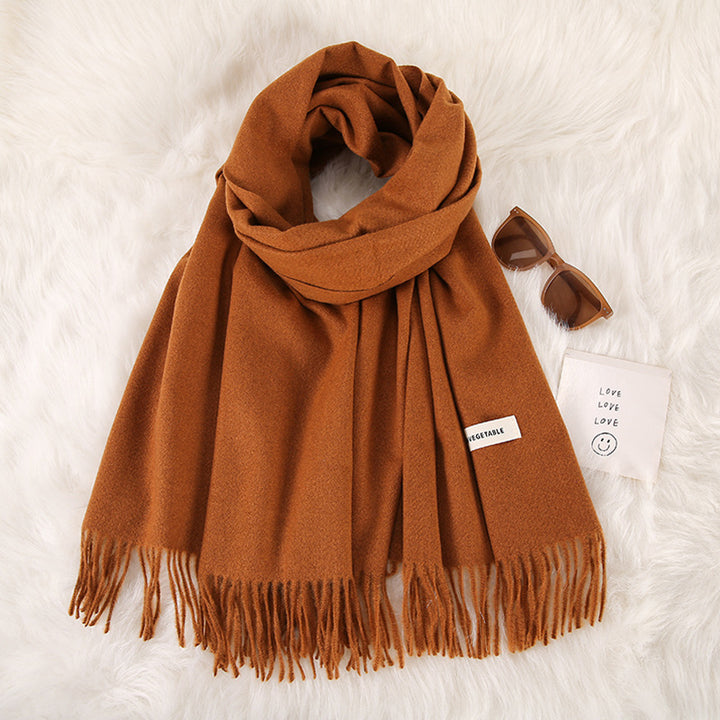 Women's Fashionable All-match Cashmere Tassel Double-sided Scarf-Scarves & Wraps-Zishirts