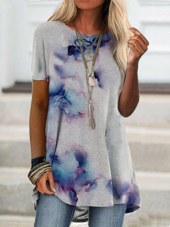 Fashion Loose Trendy Short Sleeve Printed T-shirt-Womens 2024 March-Zishirts