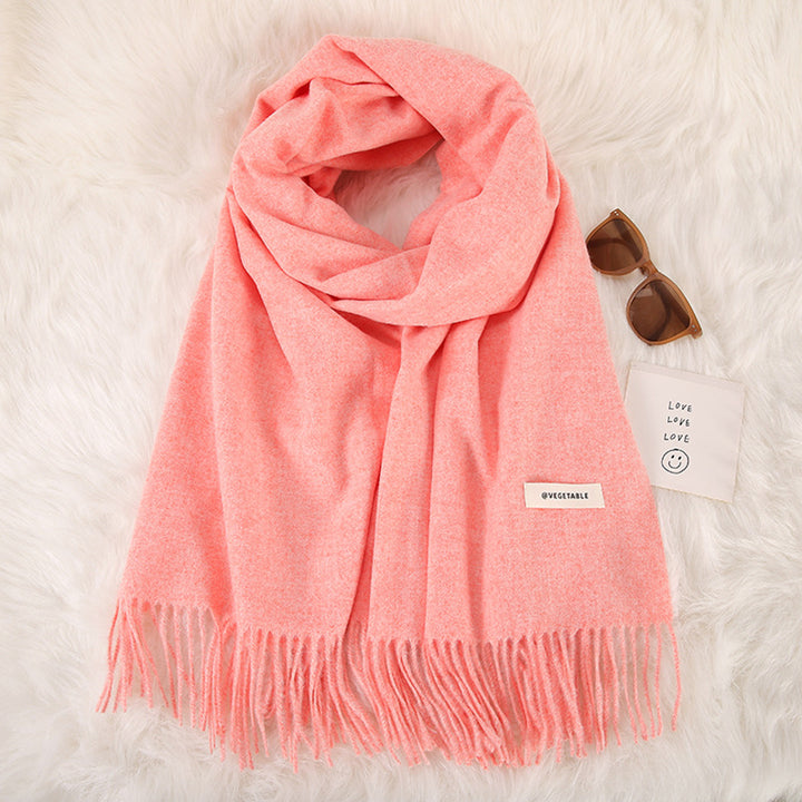 Women's Fashionable All-match Cashmere Tassel Double-sided Scarf-Scarves & Wraps-Zishirts