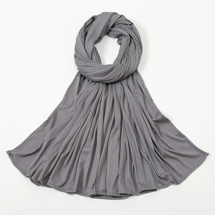 Women's Knitted Thread Cotton Striped Solid Color Scarf-Scarves & Wraps-Zishirts