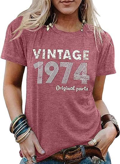 Vintage Women's Letter Vintage Print Party Top-Womens 2024 March-Zishirts