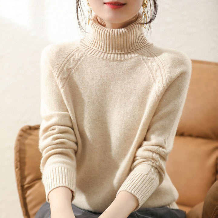 Women's Turtleneck Pullover Japanese Style-Suits & Sets-Zishirts