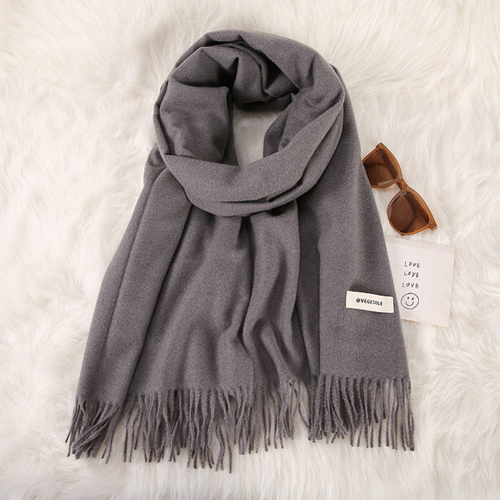 Women's Fashionable All-match Cashmere Tassel Double-sided Scarf-Scarves & Wraps-Zishirts