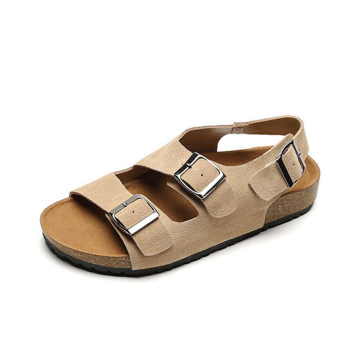 Women's Fashion Retro Buckle Beach Platform Slippers-Womens Footwear-Zishirts