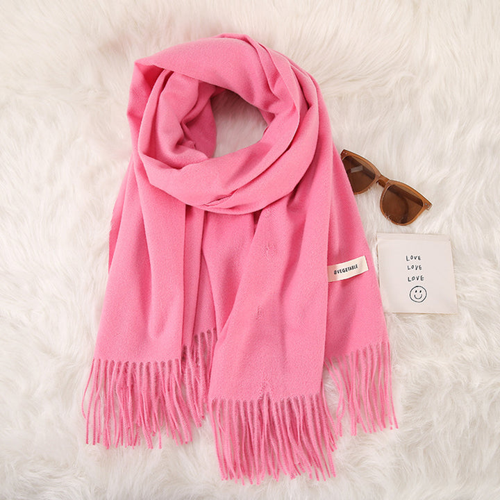 Women's Fashionable All-match Cashmere Tassel Double-sided Scarf-Scarves & Wraps-Zishirts