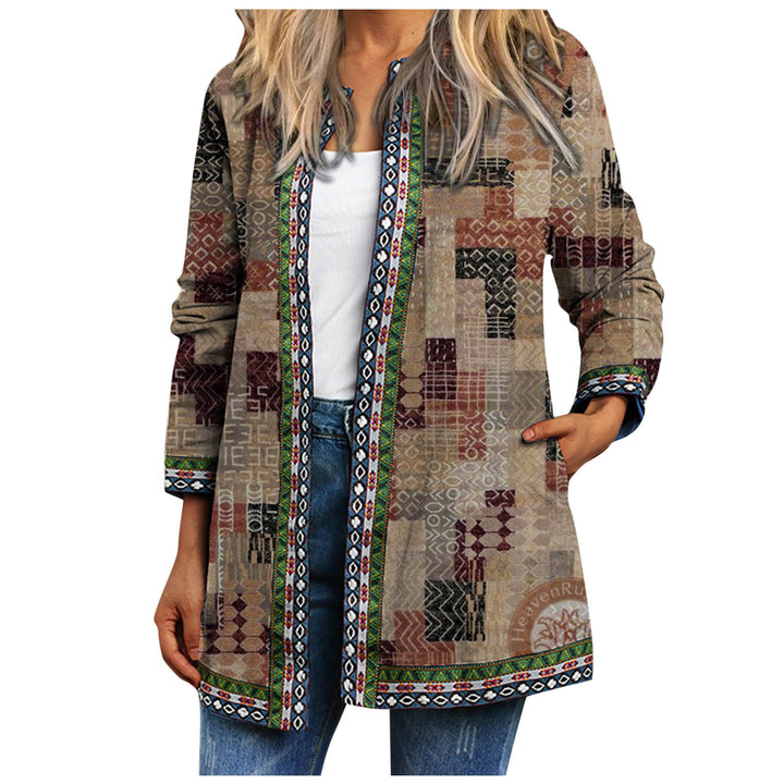 Women's Printed Long-sleeved Coat Cardigan-Women's Outerwear 2023-Zishirts