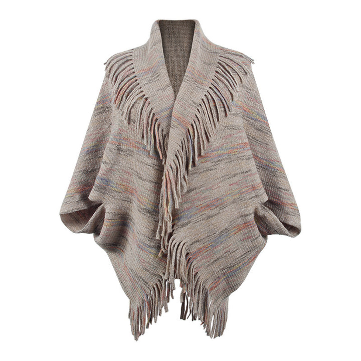 Drizzling Colorful Striped Tassel Women's Shawl-Scarves & Wraps-Zishirts