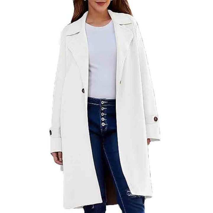 Long Sleeve Lapel Button Baggy Coat Women-Jackets-Zishirts