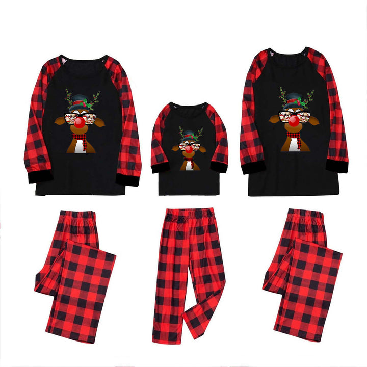 Two-piece Foreign Trade Christmas Printed Plaid Long-sleeved Pajamas-Women's Outerwear 2023-Zishirts