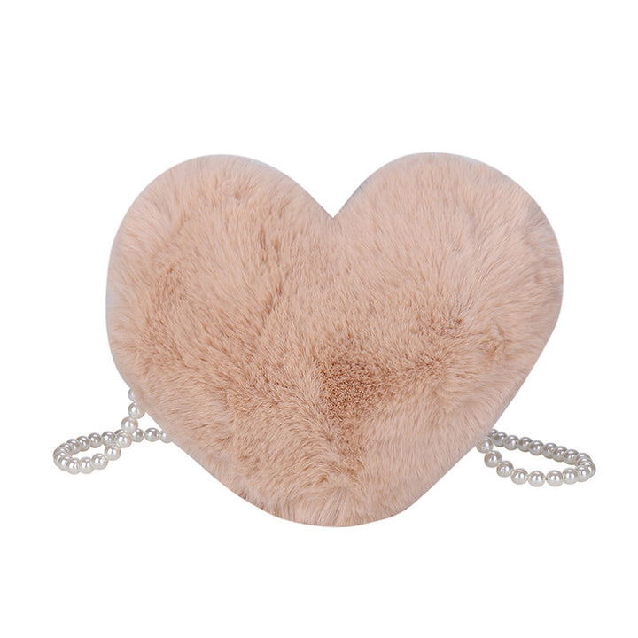 Women's Cute Fashion Furry Heart-shaped Chain Bag-Women's Bags-Zishirts