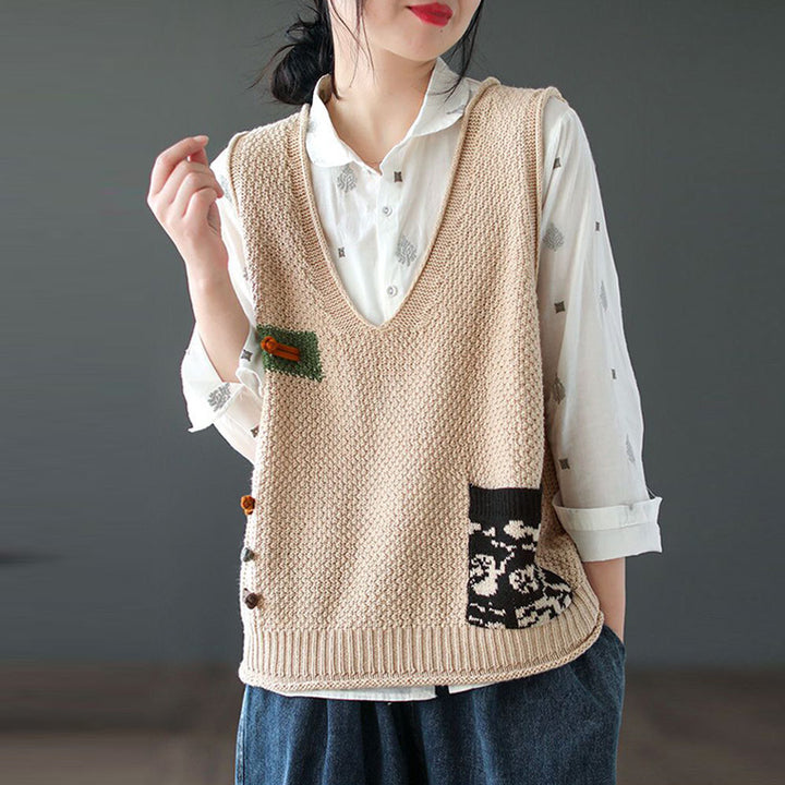 Knitted Fashion Loose Sweater Artistic Retro-Sweaters-Zishirts