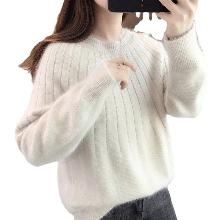 Women's Sweater Solid Color Short Pullover Round Neck-Women's Outerwear 2023-Zishirts