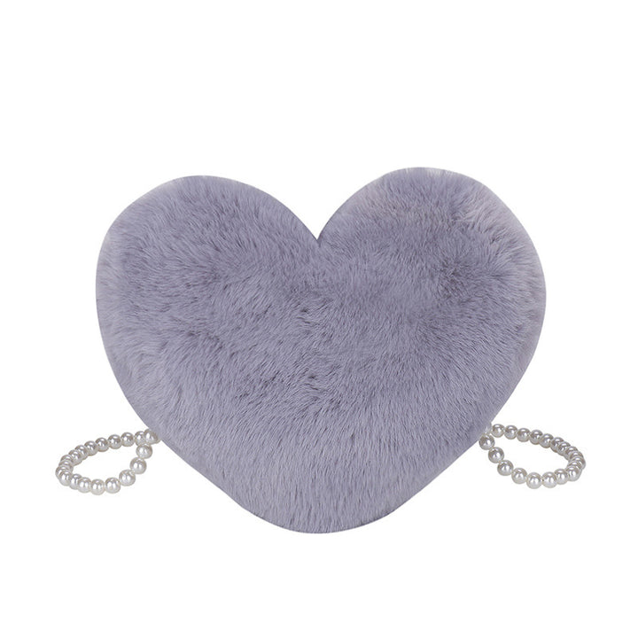 Women's Cute Fashion Furry Heart-shaped Chain Bag-Women's Bags-Zishirts