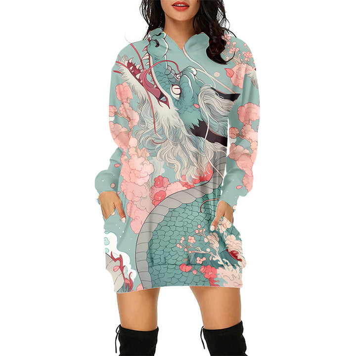 3d Sweater Dress Hooded Digital Printing-Lady Dresses-Zishirts