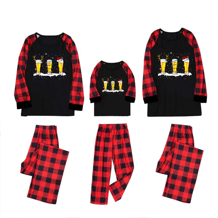 Two-piece Foreign Trade Christmas Printed Plaid Long-sleeved Pajamas-Women's Outerwear 2023-Zishirts