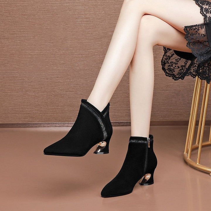 Women's Fashion All-matching Suede Matte High Heel Boots-Womens Footwear-Zishirts