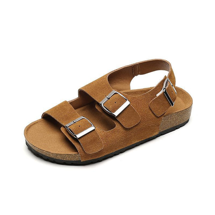 Women's Fashion Retro Buckle Beach Platform Slippers-Womens Footwear-Zishirts