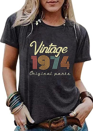 Vintage Women's Letter Vintage Print Party Top-Womens 2024 March-Zishirts