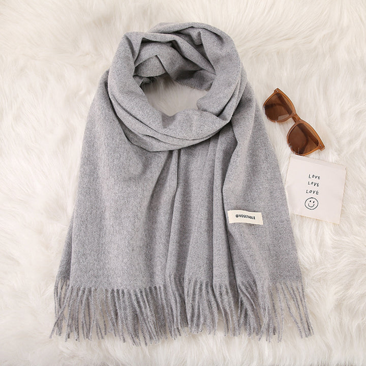 Women's Fashionable All-match Cashmere Tassel Double-sided Scarf-Scarves & Wraps-Zishirts