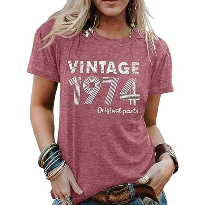 Vintage Women's Letter Vintage Print Party Top-Womens 2024 March-Zishirts