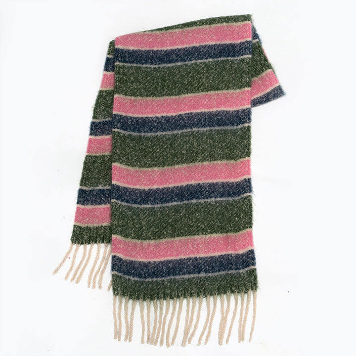 Rainbow Color-blocking Striped Soft Scarf-Scarves & Wraps-Zishirts