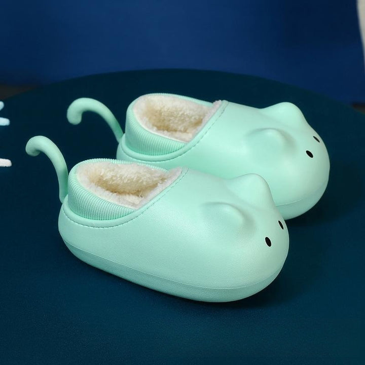 Children's Cotton Slippers Winter Waterproof Non-slip Cute Fleece-lined-Womens Footwear-Zishirts