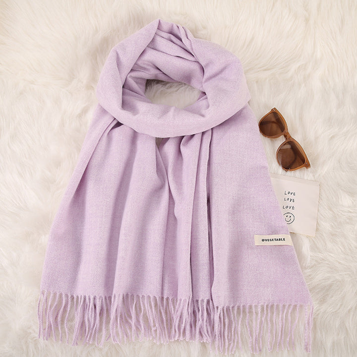 Women's Fashionable All-match Cashmere Tassel Double-sided Scarf-Scarves & Wraps-Zishirts