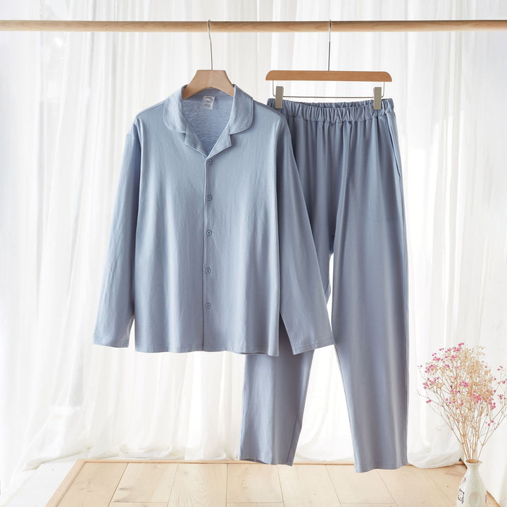 Pure Cotton Home Wear Couple Long-sleeved Trousers-Suits & Sets-Zishirts