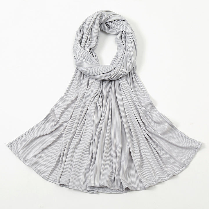 Women's Knitted Thread Cotton Striped Solid Color Scarf-Scarves & Wraps-Zishirts