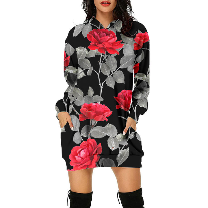 3d Sweater Dress Hooded Digital Printing-Lady Dresses-Zishirts