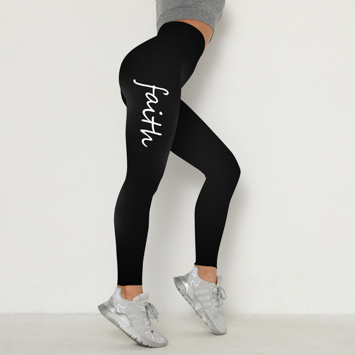 Waist Letter Printed Leggings Hip Lifting Stretch-Womens 2024 March-Zishirts