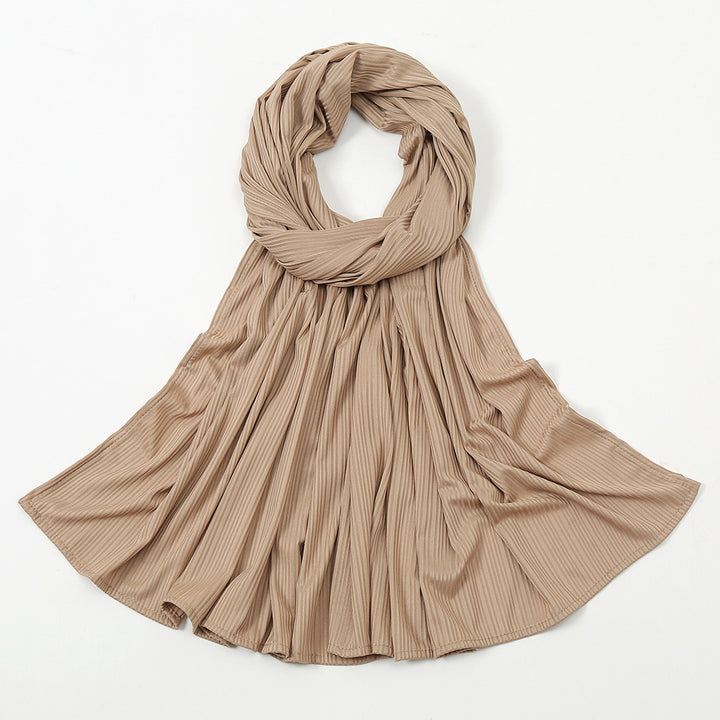 Women's Knitted Thread Cotton Striped Solid Color Scarf-Scarves & Wraps-Zishirts