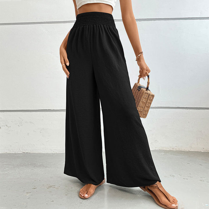 Foreign Trade Trousers Autumn New Casual Elastic Pocket Wide Leg Pants-Suits & Sets-Zishirts