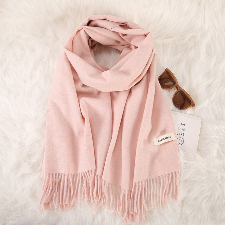 Women's Fashionable All-match Cashmere Tassel Double-sided Scarf-Scarves & Wraps-Zishirts