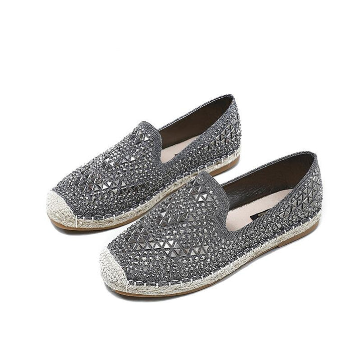 Women's Fashion Simple Sequins Full Diamond Flat Shoes-Womens Footwear-Zishirts