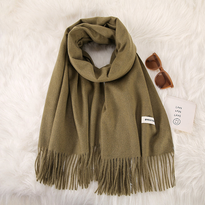 Women's Fashionable All-match Cashmere Tassel Double-sided Scarf-Scarves & Wraps-Zishirts