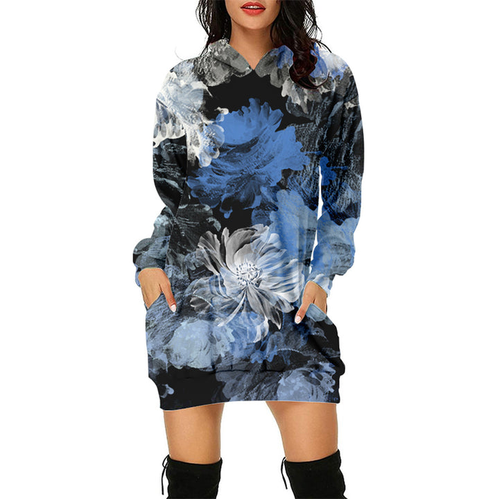 3d Sweater Dress Hooded Digital Printing-Lady Dresses-Zishirts