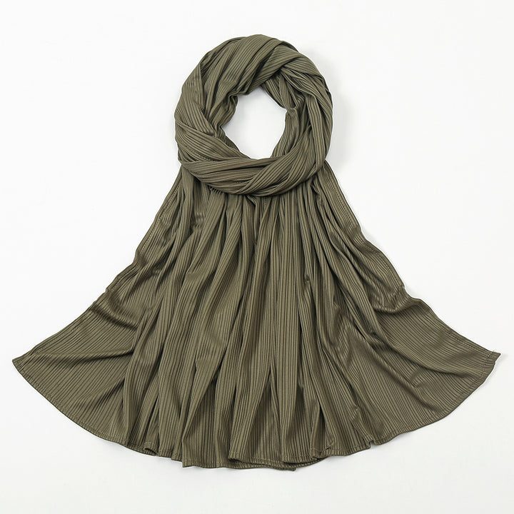 Women's Knitted Thread Cotton Striped Solid Color Scarf-Scarves & Wraps-Zishirts