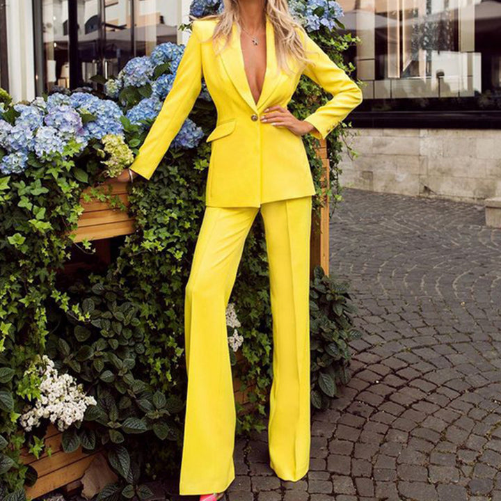 Women's Fashionable Casual Suit Straight-leg Pants Suit-Suits & Sets-Zishirts