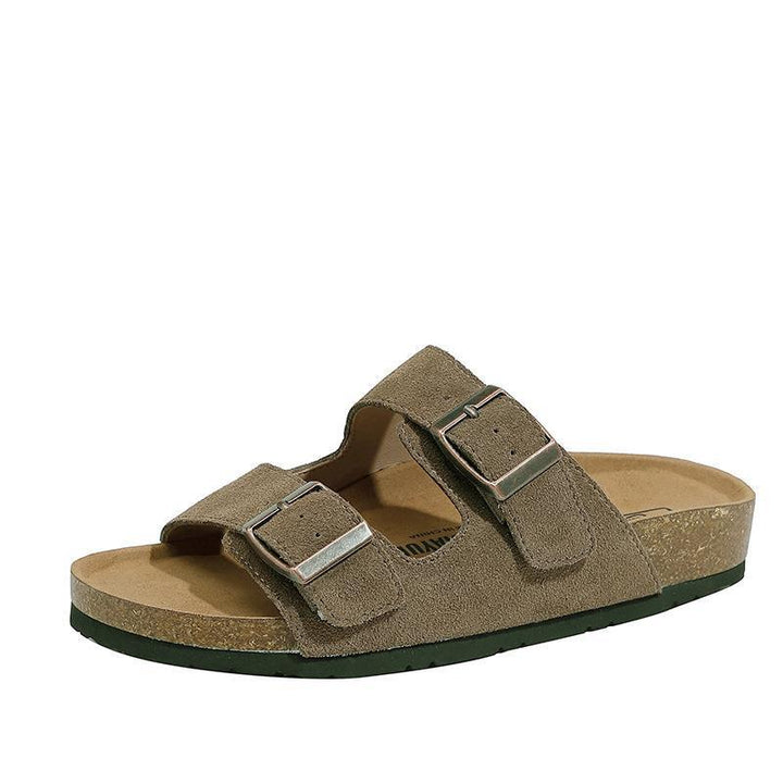 Women's Fashion Retro Buckle Beach Platform Slippers-Womens Footwear-Zishirts