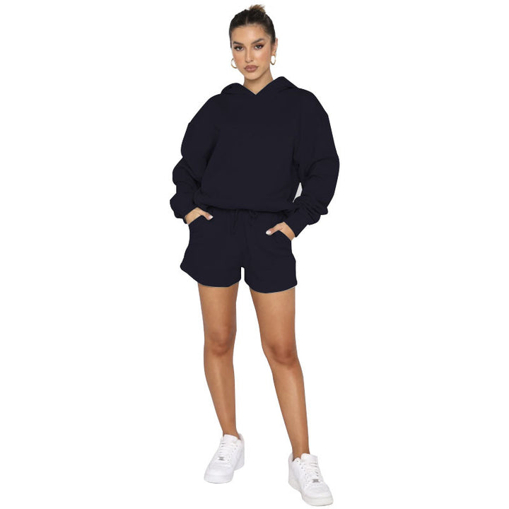 Solid Color Pullover Hooded Long Sleeves Sweater For Women-Women's Outerwear 2023-Zishirts