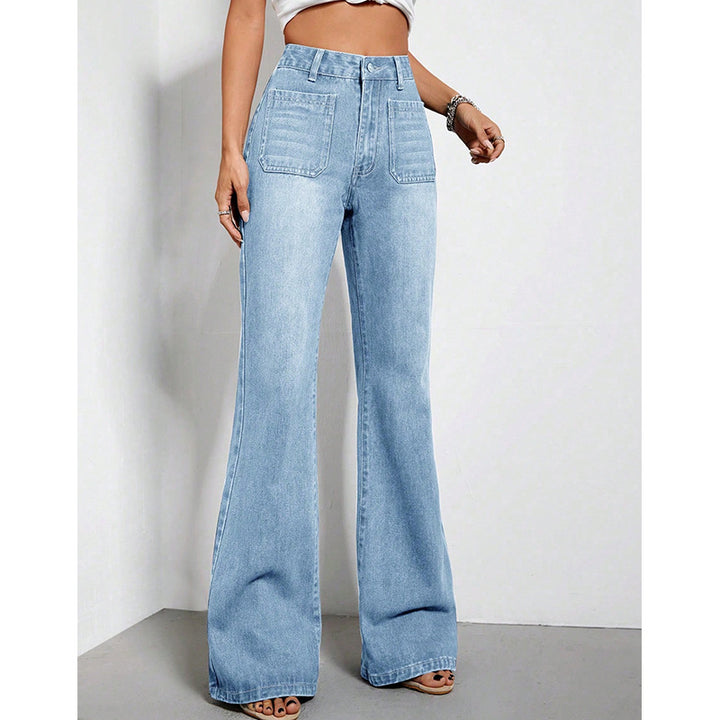 Women's Loose High Waist Denim Trousers-0-Zishirts