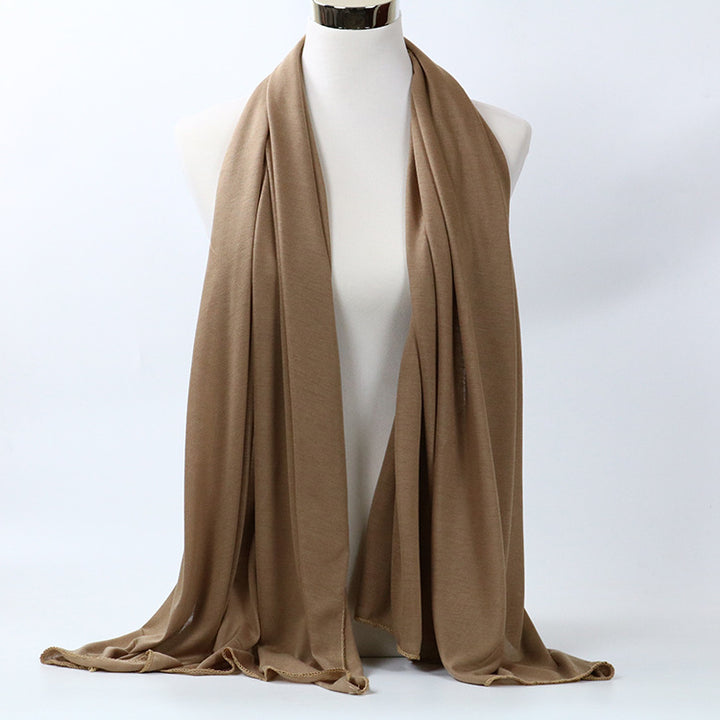 Women's Monochrome Mercerized Cotton Jersey Scarf-Scarves & Wraps-Zishirts