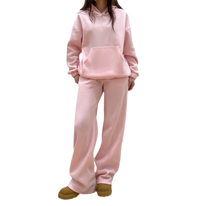 High Waist Straight-leg Pants Leisure Sports Suit-Suits & Sets-Zishirts