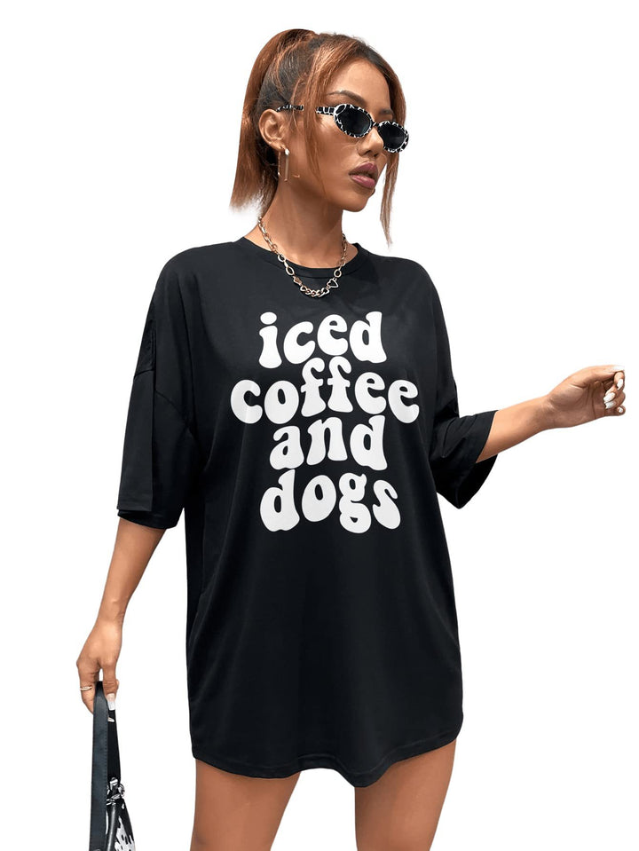 Women's Round Collar Designs Oversized T-shirt-Blouses & Shirts-Zishirts