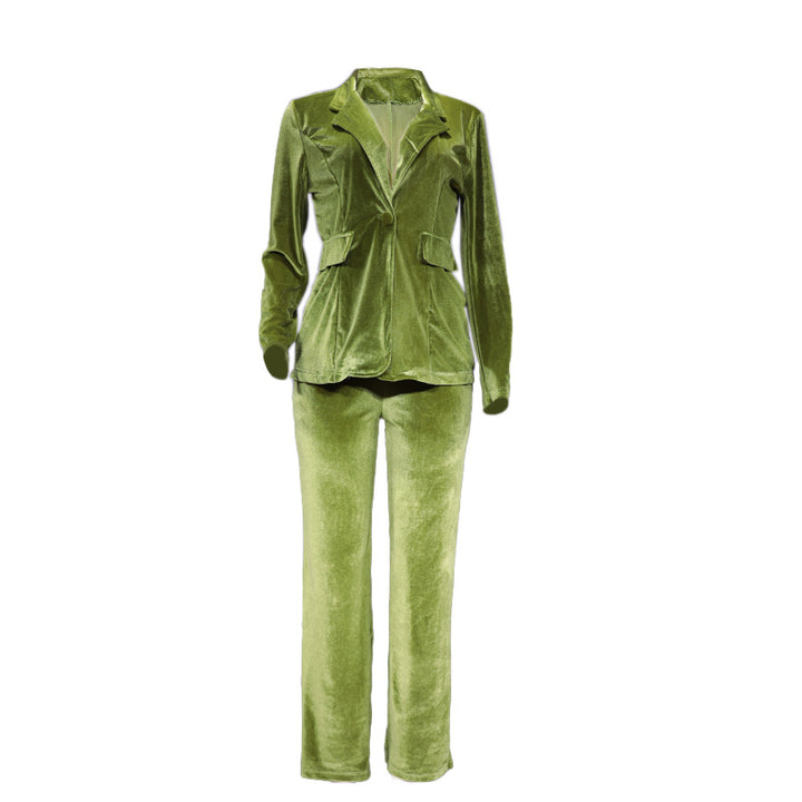 Women's Suits Coat Wide Leg Pants Suit-Suits & Sets-Zishirts