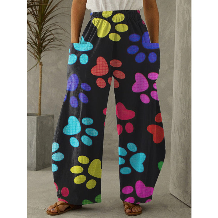 Printed 3D Trendy Irregular Wide-leg Pants-Women's Outerwear 2023-Zishirts