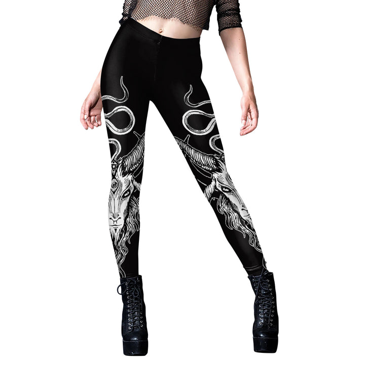 Women's Gothic Style Printed Yoga Tight Fitness Leggings-Women's Outerwear 2023-Zishirts